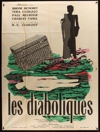 4a238 DIABOLIQUE French 1p R50s Henri-Georges Clouzot's Les Diaboliques, art by Raymond Gid!