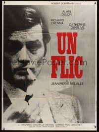 4a240 DIRTY MONEY French 1p '72 Jean-Pierre Melville's Un Flic, close up of smoking Alain Delon!