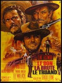 4a260 GOOD, THE BAD & THE UGLY French 1p R70s Clint Eastwood, Lee Van Cleef, Leone, art by Mascii!