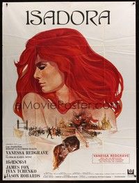 4a286 LOVES OF ISADORA French 1p '69 great different art of sexy naked Vanessa Redgrave by Landi!