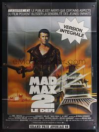 4a287 MAD MAX 2: THE ROAD WARRIOR French 1p R83 different art of Mel Gibson returning as Mad Max!