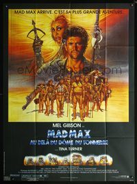 4a288 MAD MAX BEYOND THUNDERDOME Cineposter commercial French 1p '85 art of Mel & Tina by Amsel!