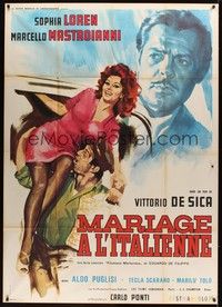 4a289 MARRIAGE ITALIAN STYLE French 1p '64 de Sica's Matrimonio all'Italiana, Loren, Mastroianni
