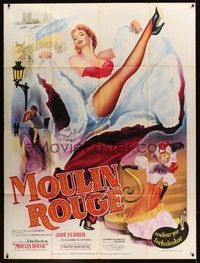 4a293 MOULIN ROUGE French 1p R50s Jose Ferrer as Toulouse-Lautrec, art of sexy dancer kicking leg!