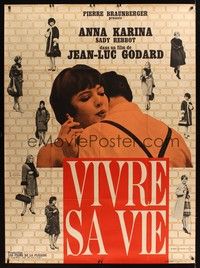 4a294 MY LIFE TO LIVE French 1p '62 Jean-Luc Godard's Vivre sa Vie, sexy Anna Karina by Vaissier!