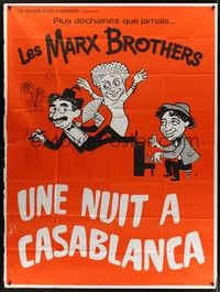4a297 NIGHT IN CASABLANCA French 1p R70s wonderful art of Marx Brothers, Groucho, Chico & Harpo!