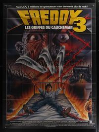 4a300 NIGHTMARE ON ELM STREET 3 French 1p '87 best different artwork of Freddy Krueger by Melki!