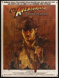 4a310 RAIDERS OF THE LOST ARK CinePoster commercial French 1p '81 art of Harrison Ford by Amsel!