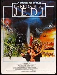 4a314 RETURN OF THE JEDI French 1p '83 George Lucas classic, different montage art by Michel Jouin