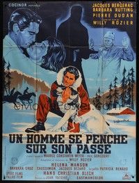 4a332 UN HOMME SE PENCHE SUR SON PASSE French 1p '58 art of man & his dog by Guy Gerard Noel!