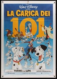 4a429 ONE HUNDRED & ONE DALMATIANS Italian 1p R80s most classic Walt Disney canine family cartoon!