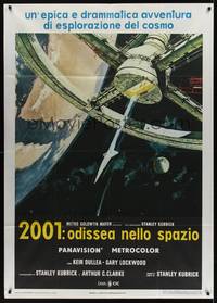 4a340 2001: A SPACE ODYSSEY Italian 1p R70s Stanley Kubrick, art of space wheel by Bob McCall!