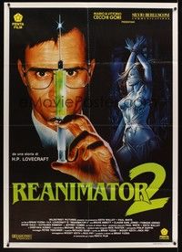 4a358 BRIDE OF RE-ANIMATOR Italian 1p '91 H.P. Lovecraft horror, in a comic way, different art!