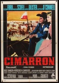 4a362 CIMARRON Italian 1p '60 Anthony Mann, different art of Glenn Ford & Maria Schell by Nistri!