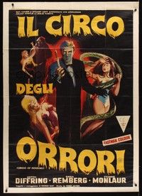 4a364 CIRCUS OF HORRORS Italian 1p '60 completely different art of sexy girls attacked!