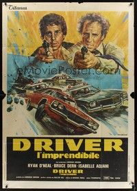 4a374 DRIVER Italian 1p '78 Walter Hill, different art of O'Neal & Dern by Piero Ermanno Iaia!