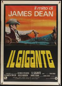 4a385 GIANT Italian 1p R83 best image of James Dean reclined in car, directed by George Stevens!