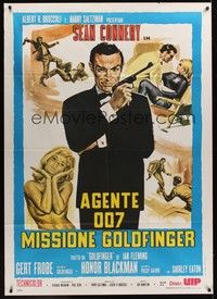 4a387 GOLDFINGER Italian 1p R80s great artwork images of Sean Connery as James Bond 007!