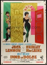 4a394 IRMA LA DOUCE Italian 1p '63 Billy Wilder, different art of Shirley MacLaine & Jack Lemmon!