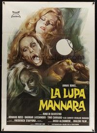 4a407 LEGEND OF THE WOLF WOMAN Italian 1p '77 La lupa mannara, really cool transformation artwork!