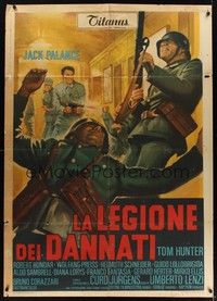 4a408 LEGION OF THE DAMNED Italian 1p '69 Umberto Lenzi, cool art of Jack Palance w/machine gun!