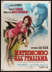 4a417 MARRIAGE ITALIAN STYLE Italian 1p '64 de Sica's Matrimonio all'Italiana, Loren, Mastroianni