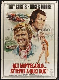 4a420 MISSION MONTE CARLO Italian 1p '74 Roger Moore & Tony Curtis, Persuaders, racing & gambling!
