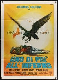 4a430 ONE MORE TO HELL Italian 1p '68 Renato Casaro art of vulture swooping down on George Hilton!