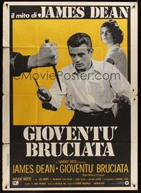 4a442 REBEL WITHOUT A CAUSE Italian 1p R70s Nicholas Ray, different image of James Dean with knife!