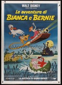 4a443 RESCUERS Italian 1p R80s Disney mouse mystery cartoon from the depths of Devil's Bayou!
