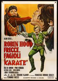 4a447 ROBIN HOOD FRECCE, FAGIOLI E KARATE Italian 1p '76 kung fu & swashbuckler art by Originario!