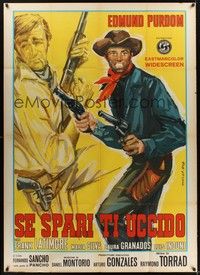 4a455 TEXAS JIM Italian 1p '65 art of Edmund Purdom & Frank Latimore by Tino Avelli!