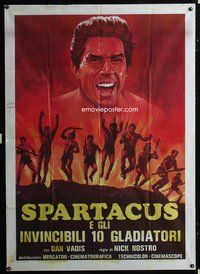 4a466 SPARTACUS & THE TEN GLADIATORS Italian 1p R80s art of Dan Vadis & his men attacking by Aller!
