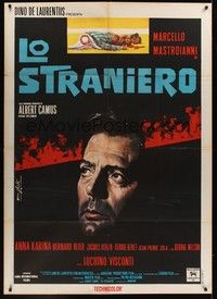 4a470 STRANGER Italian 1p '68 Visconti's Lo Straniero, art of Marcello Mastroianni by Nistri!