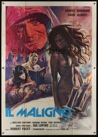 4a523 DEVIL'S RAIN Italian 2p '76 art of stars in Satanic ritual with naked girl by Studio ENJ!