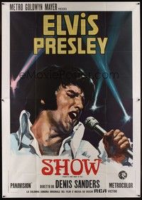 4a535 ELVIS: THAT'S THE WAY IT IS Italian 2p '71 different art of Presley singing on stage!