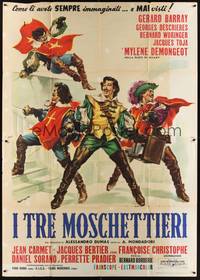 4a539 FIGHTING MUSKETEERS Italian 2p '61 art of Gerard Barray & the Three Musketeers by Rene!