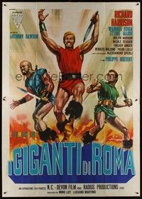 4a545 GIANTS OF ROME Italian 2p '64 I Giganti di Roma, cool art of Richard Harrison by Casaro!