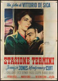 4a557 INDISCRETION OF AN AMERICAN WIFE Italian 2p '53 De Sica, art of Jones & Clift by Manno!