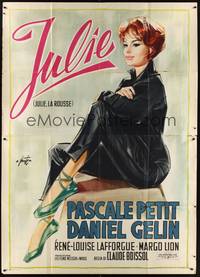 4a560 JULIE THE REDHEAD Italian 2p '63 wonderful different art of Pascale Petit by Arnaldo Putzu!