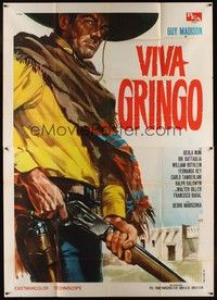 4a568 LEGACY OF THE INCAS Italian 2p '65 cool art of gringo Guy Madison by Renato Casaro!