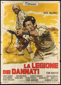 4a569 LEGION OF THE DAMNED Italian 2p '69 Umberto Lenzi, cool art of Jack Palance w/machine gun!
