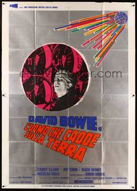 4a574 MAN WHO FELL TO EARTH Italian 2p '76 Nicolas Roeg, David Bowie, completely different art!