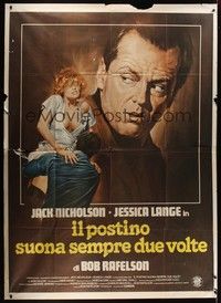 4a587 POSTMAN ALWAYS RINGS TWICE Italian 2p '81 different art of Jack Nicholson & Jessica Lange!