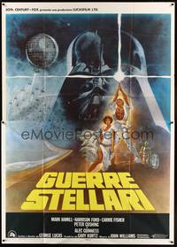4a601 STAR WARS Italian 2p R80s George Lucas classic sci-fi epic, great art by Tom Jung!