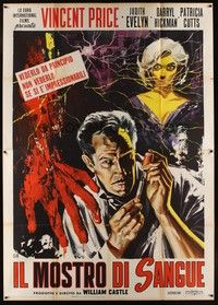 4a606 TINGLER Italian 2p '62 Vincent Price, William Castle, cool completely different art!