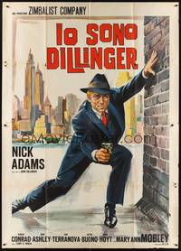 4a618 YOUNG DILLINGER Italian 2p '65 different art of Nick Adams crouching with gun by Tarantelli!