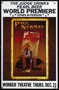 4a084 LIFE & TIMES OF JUDGE ROY BEAN world premiere WC '72 art of Paul Newman by Richard Amsel!