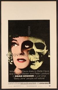 4a044 DEAD RINGER WC '64 creepy close up of skull & Bette Davis, who kills her own twin!