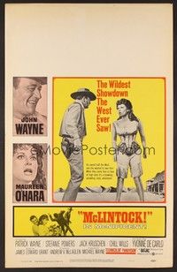 4a094 McLINTOCK WC '63 different image of John Wayne & sexy barely-dressed Maureen O'Hara!